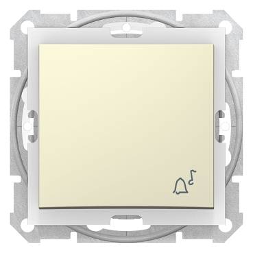 Schneider Electric - SDN0800347 - Sedna - 1pole pushbutton - 10A bell symbol, IP44 without frame beige