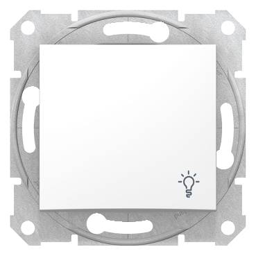Schneider Electric - SDN0900121 - Sedna - 1pole pushbutton - 10A light symbol, without frame white