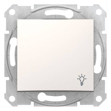 Schneider Electric - SDN0900123 - Sedna - 1pole pushbutton - 10A light symbol, without frame cream
