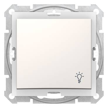 Schneider Electric - SDN0900323 - Sedna - buton monopolar - 10AX simbol lumina, IP44 fara rama crem