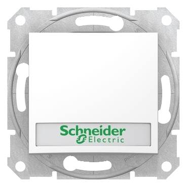 Schneider Electric - SDN1600321 - Sedna - 1pole pushbutton - 10A label, locator light, without frame white