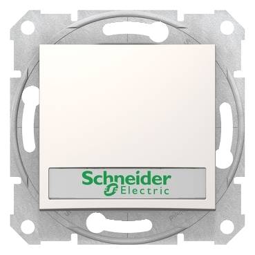 Schneider Electric - SDN1600323 - Sedna - 1pole pushbutton - 10A label, locator light, without frame cream