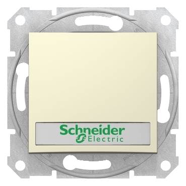 Schneider Electric - SDN1600347 - Sedna - 1pole pushbutton - 10A label, locator light, without frame beige