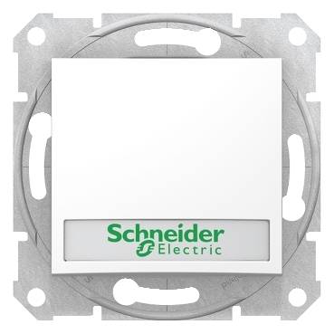 Schneider Electric - SDN1700421 - Sedna - 1pole pushbutton - 10A 12V~ label, locator light, without frame white