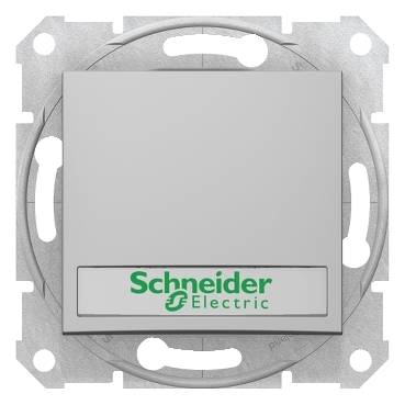 Schneider Electric - SDN1700460 - Sedna - buton monopolar - 10AX 12V~ label, led pozitie, fara rama aluminiu