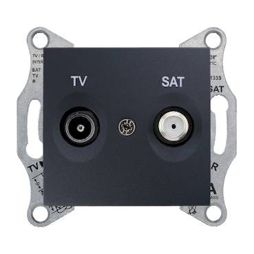 Schneider Electric - SDN3401270 - Sedna - TV-SAT intermediate outlet - 8dB without frame graphite