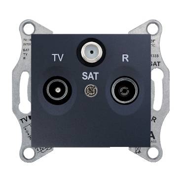 Schneider Electric - SDN3501270 - Sedna - TV-R-SAT intermediate outlet - 8dB without frame graphite