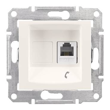 Schneider Electric - SDN4101123 - Sedna - single telephone outlet - RJ11 without frame cream