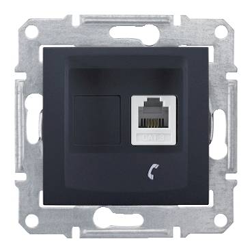 Schneider Electric - SDN4101170 - Sedna - single telephone outlet - RJ11 without frame graphite