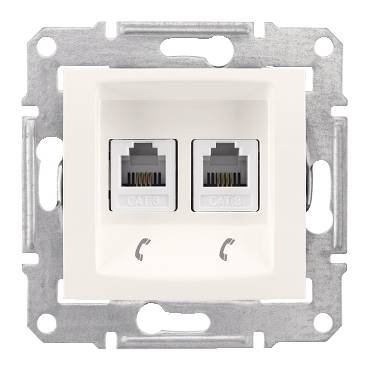 Schneider Electric - SDN4201123 - Sedna - double telephone outlet - RJ11 without frame cream