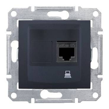 Schneider Electric - SDN4300170 - Sedna - single data outlet - RJ45 cat.5e UTP without frame graphite