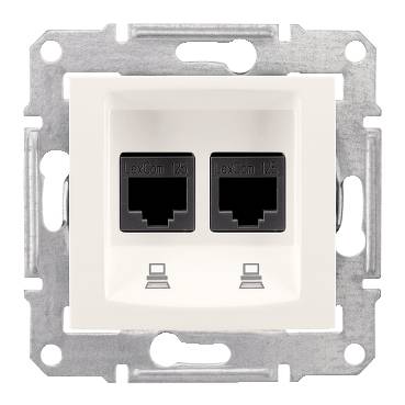 Schneider Electric - SDN4400123 - Sedna - double data outlet - RJ45 cat.5e UTP without frame cream