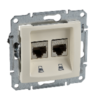 Schneider Electric - SDN4400147 - Sedna - double data outlet - RJ45 cat.5e UTP without frame beige