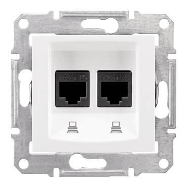 Schneider Electric - SDN4600121 - Sedna - double data outlet - RJ45 cat.5e STP without frame white