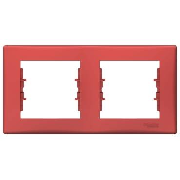 Schneider Electric - SDN5800341 - Sedna - horizontal 2-gang frame - red