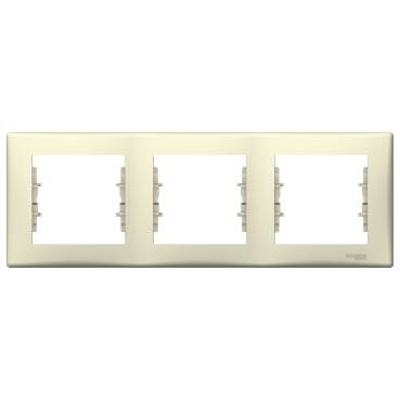 Schneider Electric - SDN5800547 - Sedna - horizontal 3-gang frame - beige