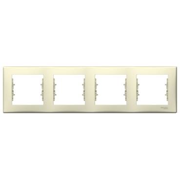 Schneider Electric - SDN5800747 - Sedna - horizontal 4-gang frame - beige