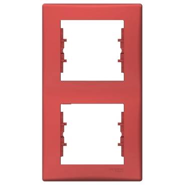 Schneider Electric - SDN5801141 - Sedna - vertical 2-gang frame - red