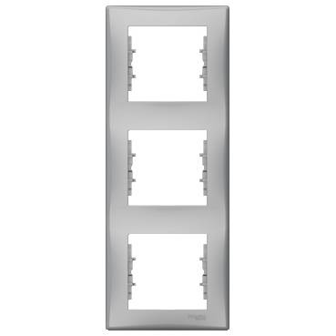 Schneider Electric - SDN5801360 - Sedna - vertical 3-gang frame - aluminium