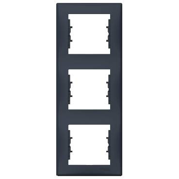 Schneider Electric - SDN5801370 - Sedna - vertical 3-gang frame - graphite