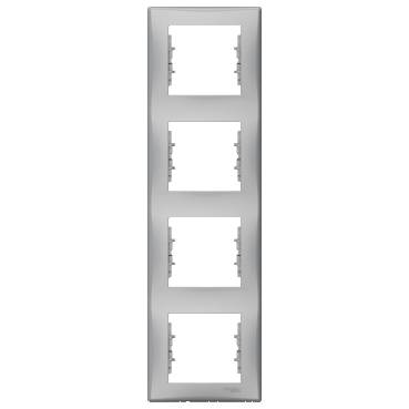 Schneider Electric - SDN5802060 - Sedna - vertical 4-gang frame - aluminium