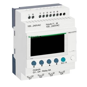 Schneider Electric - SR2A101FU - releu intel. comp. Zelio Logic -10 I O -100...240 V c.a. -fara ceas -cu afisaj