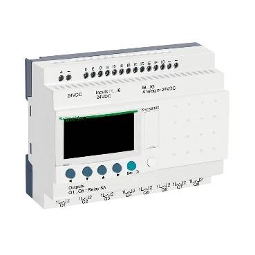 Schneider Electric - SR2B201BD - releu intel. comp. Zelio Logic -20 I O -24 V c.c. -cu ceas -cu afisaj