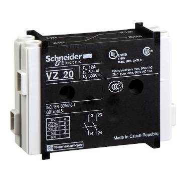 Schneider Electric - VZ7 - bloc contacte auxil., decupl. rapida/contact intarziat - VARIO - 1 NO + 1 NC