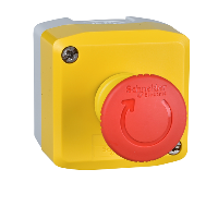 Schneider Electric - XALK1781H29 - yellow station - 1 red mushroom head pushbutton diam.40 turn to release 1NC