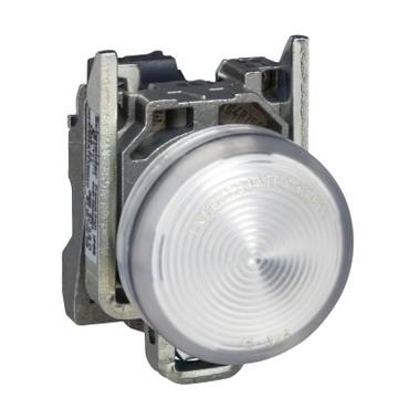 Schneider Electric - XB4BVB1EX - lampa rotunda diam. 22 - IP65 - alba - integral LED - 24 V - papuci - ATEX
