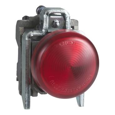 Schneider Electric - XB4BVG4 - lampa pilot completa rosie diam.22, lentila simpla cu LED integral de 110...120V