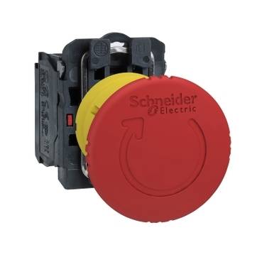 Schneider Electric - XB5AS8442 - red diam.40 Emergency stop, switching off pushbutton diam.22 latching turn release 1NC