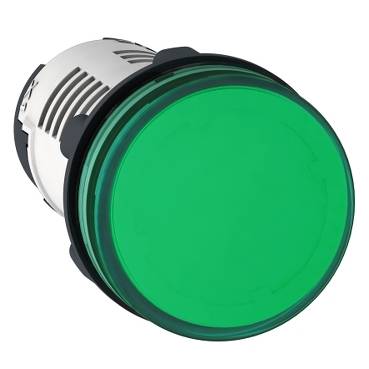 Schneider Electric - XB7EV03BP - lampa pilot rotunda diam. 22 - verde - LED integral - 24 V - borne clema-surub (multiplu comanda: 10 buc)