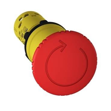 Schneider Electric - XB7NS8445 - Emergency stop diam. 22 - red - mushroom head diam. 40mm - turn to release - 1 NO + 1 NC (multiplu comanda: 10 buc)