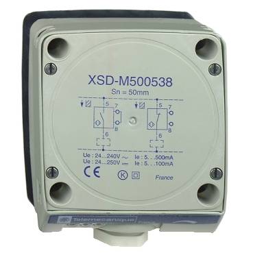 Schneider Electric - XSDA600519 - inductive sensor XSD 80x80x40 - plastic - Sn60mm - 24..240VAC - terminals