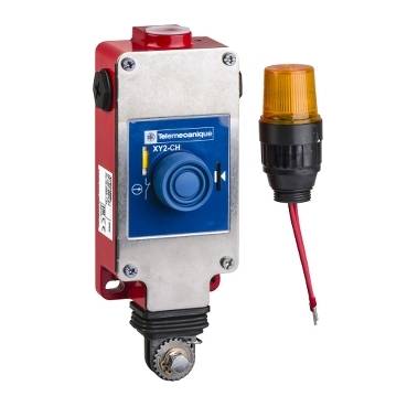 Schneider Electric - XY2CH13253 - e-stop rope pull switch XY2CH - 1NC+1NO - pilot light 24V - booted pushbutton