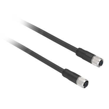 Schneider Electric - XZCPV1141L5 - pre-wired connectors XZ - straight female - M12 - 4 pins - cable PVC 5m