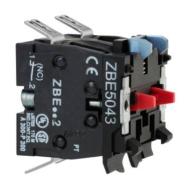 Schneider Electric - ZBE5023 - single contact block for head diam.22 1NC Faston connector