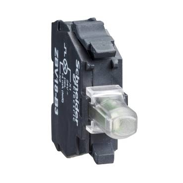 Schneider Electric - ZBVBG1 - white light block for head diam.22 integral LED 24...120V screw clamp terminals